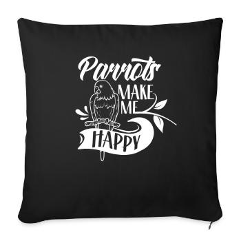 Les perroquets me rendent heureux Perroquet Sweet Animal - Housse de coussin décorative 45 x 45 cm - noir - Devant