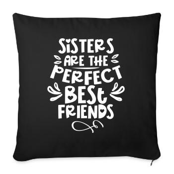 Les sœurs sont les meilleures amies parfaites - Housse de coussin décorative 45 x 45 cm - noir - Devant