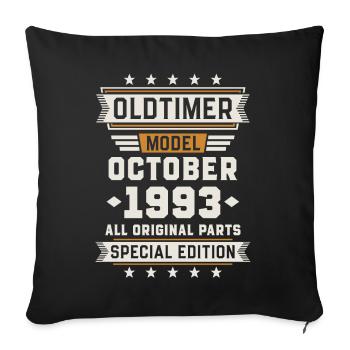 Oldtimer Oktober 1993 Geburtstag Geschenk - Sofakissenbezug 45 x 45 cm - Schwarz - Vorne
