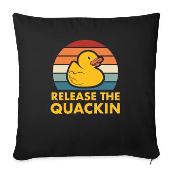 Release The Quackin Squeaky Duck Rubber Duck - Sofa pillowcase 17,3'' x 17,3'' (45 x 45 cm) - black - Front