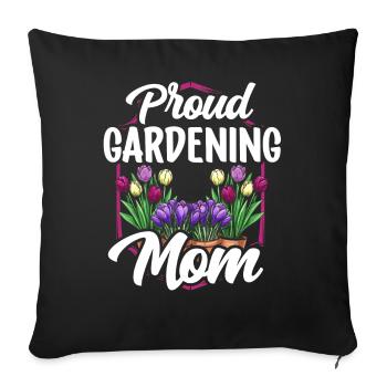 Stolze Gartenbau Mama Gärtnerin Garten Mutter - Sofakissenbezug 45 x 45 cm - Schwarz - Vorne