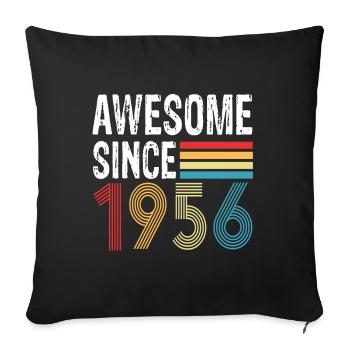 Génial depuis 1956 Anniversaire 1956 Millésime 1956 - Housse de coussin décorative 45 x 45 cm - noir - Devant