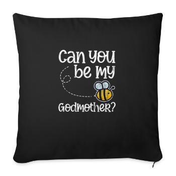 Marraine Tante Marraine Baptême Nièce Neveu Cadeau - Housse de coussin décorative 45 x 45 cm - noir - Devant