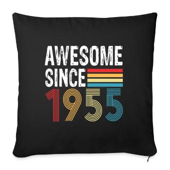 Génial depuis 1955 Anniversaire 1955 Millésime 1955 - Housse de coussin décorative 45 x 45 cm - noir - Devant