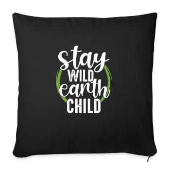 Hippie Peace Flower Power Amour Paix Cadeau - Housse de coussin décorative 45 x 45 cm - noir - Devant