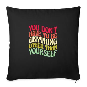 Hippie Peace Flower Power Amour Paix Cadeau - Housse de coussin décorative 45 x 45 cm - noir - Devant