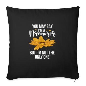 Hippie Peace Flower Power Amour Paix Cadeau - Housse de coussin décorative 45 x 45 cm - noir - Devant