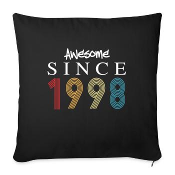 Génial depuis 1998 Anniversaire 1998 Millésime 1998 - Housse de coussin décorative 45 x 45 cm - noir - Devant