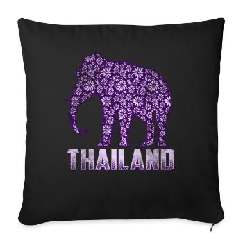 Thailand Colorful Elephant - Sofa pillowcase 17,3'' x 17,3'' (45 x 45 cm) - black - Front