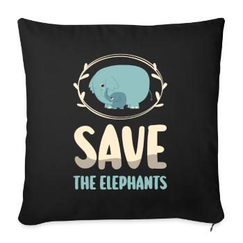 Elephant Gift For Proboscis Africa Wilderness Zoo - Sofa pillowcase 17,3'' x 17,3'' (45 x 45 cm) - black - Front