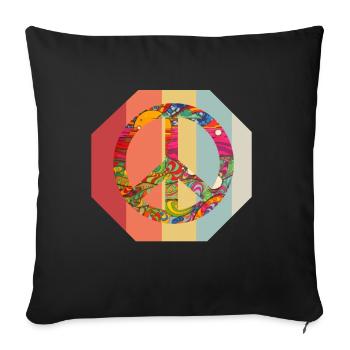 Hippie Cadeau Acidhead Flowerpower Hippi Hippy - Housse de coussin décorative 45 x 45 cm - noir - Devant