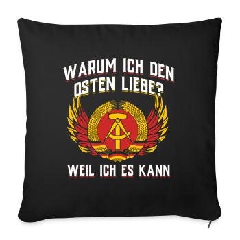 Ostdeutschland Geschenk Osten Ossi DDR Ostalgie - Sofakissenbezug 45 x 45 cm - Schwarz - Vorne