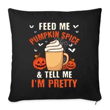 Pumpkin Spice Coffee Pumpkin Autumn Halloween - Sofa pillowcase 17,3'' x 17,3'' (45 x 45 cm) - black - Front