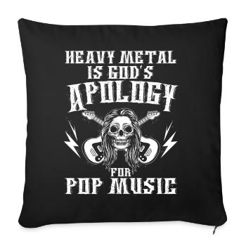 Le heavy metal est l’excuse de Dieu La musique pop - Housse de coussin décorative 45 x 45 cm - noir - Devant