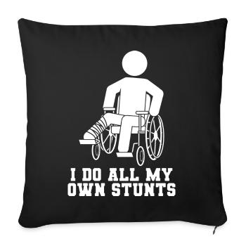 I Do All My Own Stunts - Sofa pillowcase 17,3'' x 17,3'' (45 x 45 cm) - black - Front