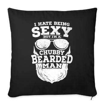 Sexy Bearded Man Bard Père Frère - Housse de coussin décorative 45 x 45 cm - noir - Devant