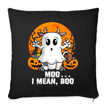 Moo I Mean Boo Ghost Cow Costume Cows Halloween - Sofa pillowcase 17,3'' x 17,3'' (45 x 45 cm) - black - Front