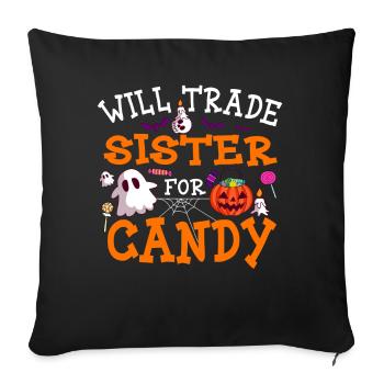 Swap Sister for Candy Halloween - Sofa pillowcase 17,3'' x 17,3'' (45 x 45 cm) - black - Front