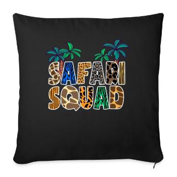 Afrique Été Vacances en famille Voyage Safari Zoo - Housse de coussin décorative 45 x 45 cm - noir - Devant