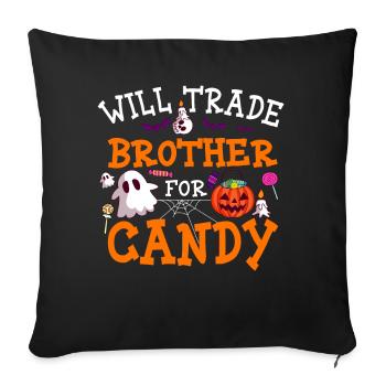 Swap Brother For Candy Pumpkin Halloween - Sofa pillowcase 17,3'' x 17,3'' (45 x 45 cm) - black - Front