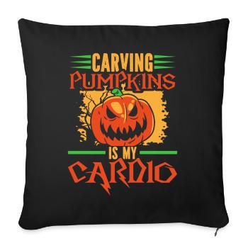 Kürbis Schnitzen Gruselig Halloween - Sofakissenbezug 45 x 45 cm - Schwarz - Vorne
