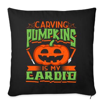 Pumpkins Carving Creepy Carved Halloween - Sofa pillowcase 17,3'' x 17,3'' (45 x 45 cm) - black - Front