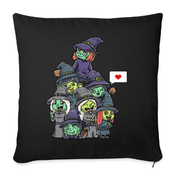Lustige Hexen Gespenstisch Halloween - Sofakissenbezug 45 x 45 cm - Schwarz - Vorne