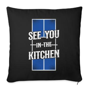 Pickleball Rendez-vous dans la cuisine - Housse de coussin décorative 45 x 45 cm - noir - Devant