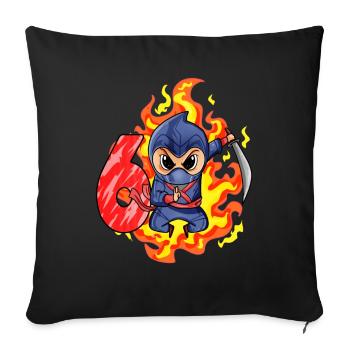 6th Birthday Boy 6 years old Ninja - Sofa pillowcase 17,3'' x 17,3'' (45 x 45 cm) - black - Front