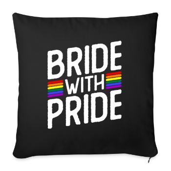 Bride With Pride - Mariage lesbien Mariage Gay - Housse de coussin décorative 45 x 45 cm - noir - Devant