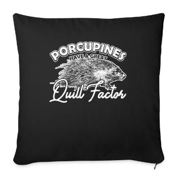 Porcupines great Quill Factor porcupine - Sofa pillowcase 17,3'' x 17,3'' (45 x 45 cm) - black - Front