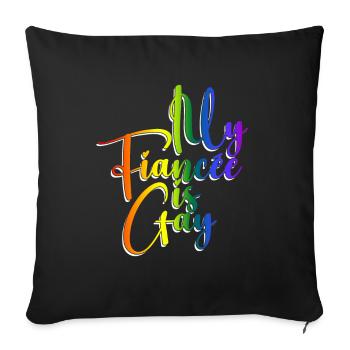 Ma fiancée est gay - Mariage lesbien - Housse de coussin décorative 45 x 45 cm - noir - Devant