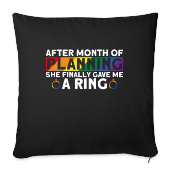 Mariage lesbien Gay lesbien Transsexuel - Housse de coussin décorative 45 x 45 cm - noir - Devant