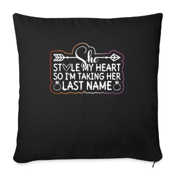 Mariage lesbien Gay lesbien Transsexuel - Housse de coussin décorative 45 x 45 cm - noir - Devant