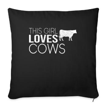 Dicton de la vache fille - Housse de coussin décorative 45 x 45 cm - noir - Devant