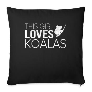 Girl Koala Saying - Sofa pillowcase 17,3'' x 17,3'' (45 x 45 cm) - black - Front