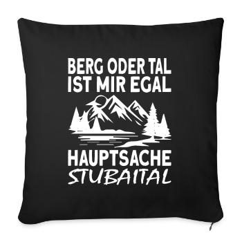 Stubaital Tirol Österreich - Sofakissenbezug 45 x 45 cm - Schwarz - Vorne