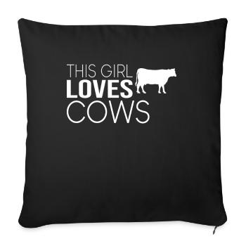 Dicton de la vache fille - Housse de coussin décorative 45 x 45 cm - noir - Devant