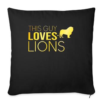 Type Lion Saying - Sofa pillowcase 17,3'' x 17,3'' (45 x 45 cm) - black - Front