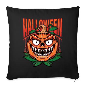 Zombie Gruslig Monster Halloween Kürbis Horrorfilm - Sofakissenbezug 45 x 45 cm - Schwarz - Vorne