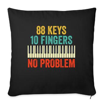 88 Keys Keyboard Piano Player Kids Piano Lover - Sofa pillowcase 17,3'' x 17,3'' (45 x 45 cm) - black - Front