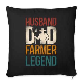 Farming Farmer Dad Father Tractor - Sofa pillowcase 17,3'' x 17,3'' (45 x 45 cm) - black - Front