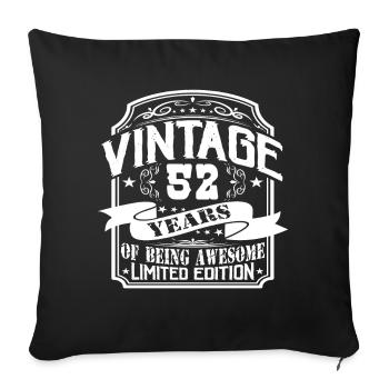 Birthday Vintage 52 Years Limited Edition - Sofa pillowcase 17,3'' x 17,3'' (45 x 45 cm) - black - Front