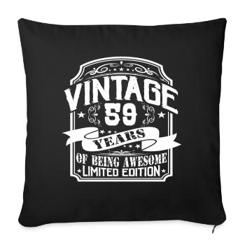 Birthday Vintage 59 Years Limited Edition - Sofa pillowcase 17,3'' x 17,3'' (45 x 45 cm) - black - Front