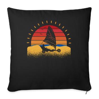 Plage Voile Windracer Land Sailers Land Sailors - Housse de coussin décorative 45 x 45 cm - noir - Devant