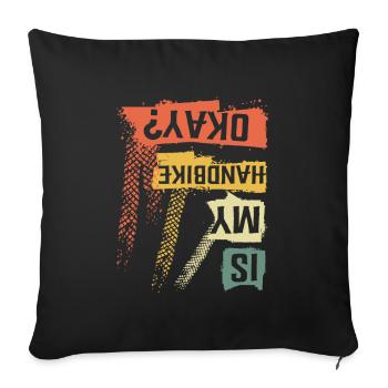 Est mon vélo à main Okey vélo en fauteuil roulant - Housse de coussin décorative 45 x 45 cm - noir - Devant