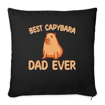Meilleur père Capybara de tous les temps - Housse de coussin décorative 45 x 45 cm - noir - Devant