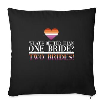 Mariage lesbien Gay lesbien Transsexuel - Housse de coussin décorative 45 x 45 cm - noir - Devant
