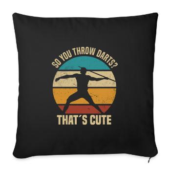 Javelin throwing - Sofa pillowcase 17,3'' x 17,3'' (45 x 45 cm) - black - Front