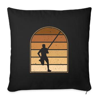 Pole vaulter - Sofa pillowcase 17,3'' x 17,3'' (45 x 45 cm) - black - Front